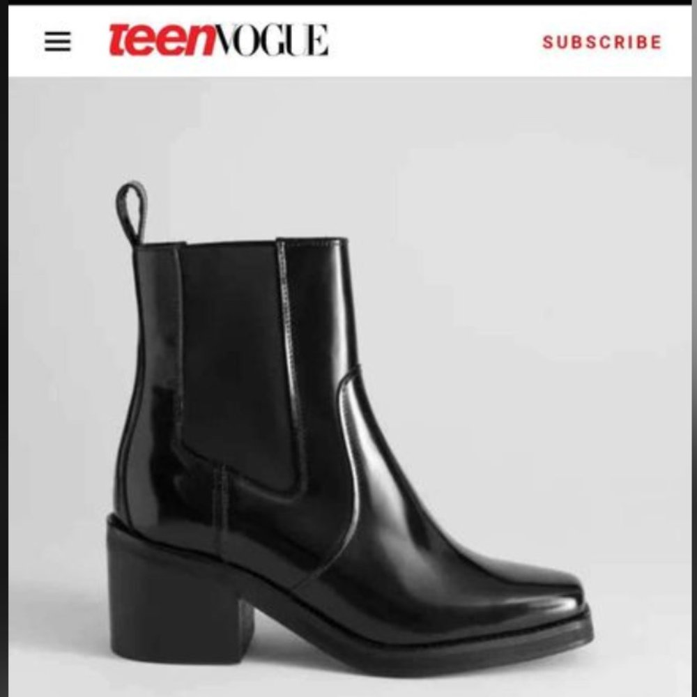 Black leather boots $ other stories